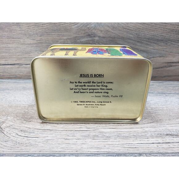 1993 Tinscapes Collectable Tin Jesus Is Born Empty - Picture 8 of 9